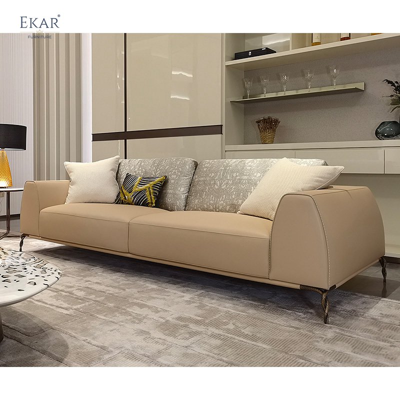 Italian elegant design sofa modern leather 3 seater living room sofa WH303SF3B