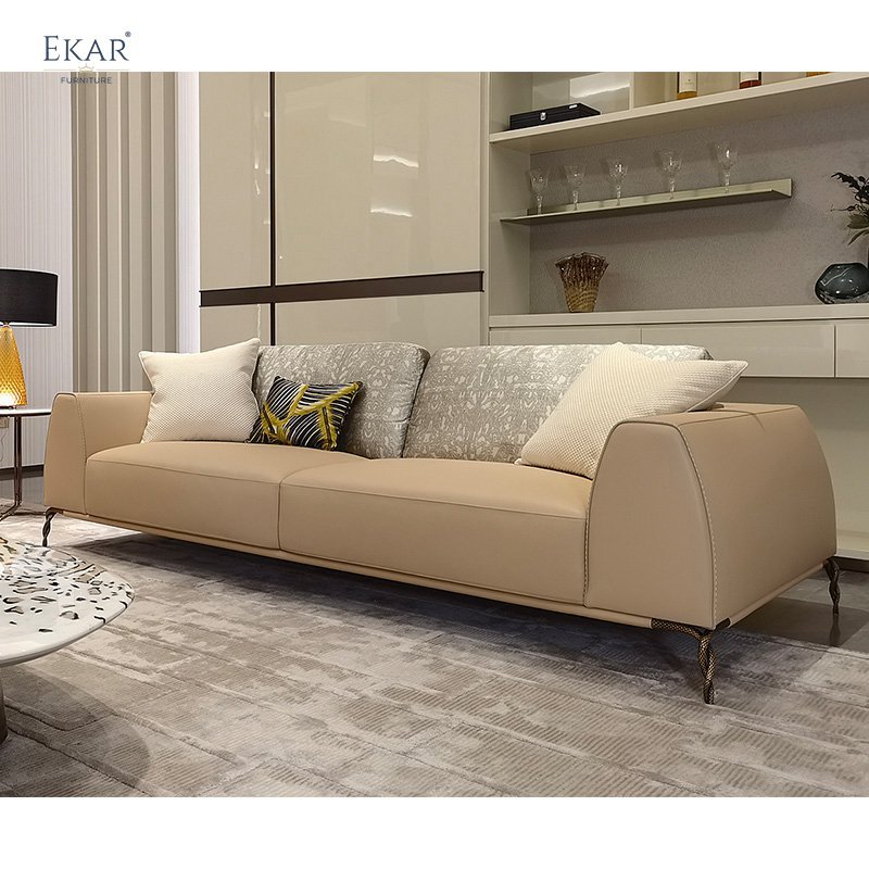 Italian elegant design sofa modern leather 3 seater living room sofa WH303SF3B