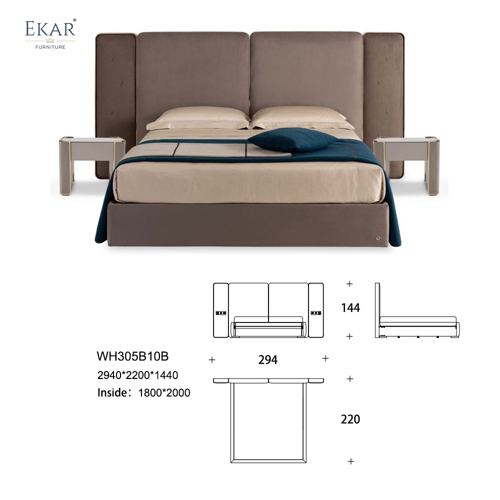 Modern Crystal Steel Bed – Elegant and Durable Metal Frame for Luxurious Bedrooms by Ekar Furniture
