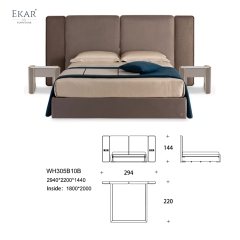 Modern Crystal Steel Bed – Elegant and Durable Metal Frame for Luxurious Bedrooms by Ekar Furniture