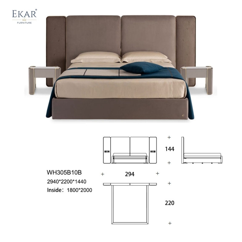 Modern Crystal Steel Bed – Elegant and Durable Metal Frame for Luxurious Bedrooms by Ekar Furniture
