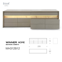 Elegant Pandora Marble TV Cabinet with Touch-Switch LED Lighting