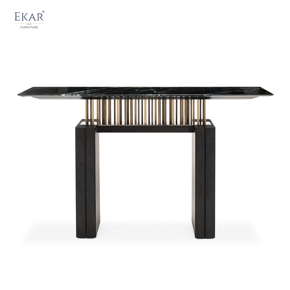 EKAR Modern Walnut & Marble Console Table D-GTGT-08