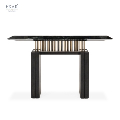 EKAR Modern Walnut & Marble Console Table D-GTGT-08