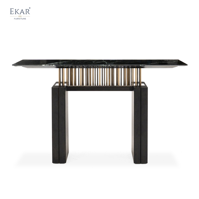 EKAR Modern Walnut & Marble Console Table D-GTGT-08