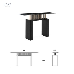 EKAR Modern Walnut & Marble Console Table D-GTGT-08