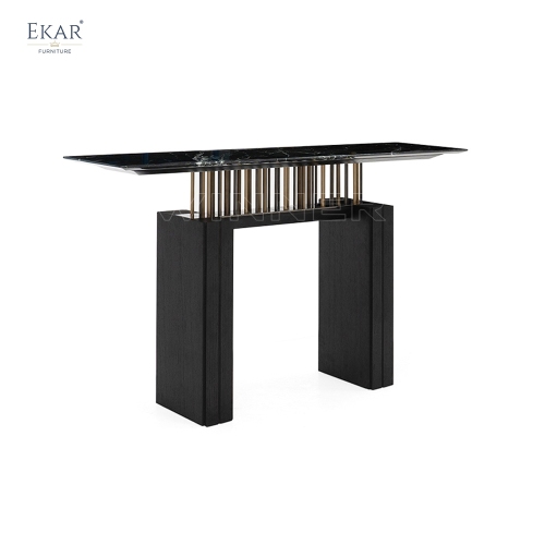 EKAR Modern Walnut &amp; Marble Console Table D-GTGT-08