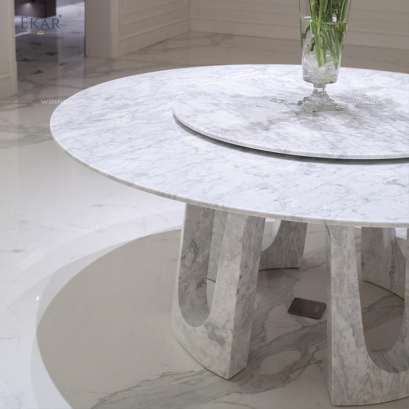 Modern Round Marble Dining Table – Elegant Design with Marble Base