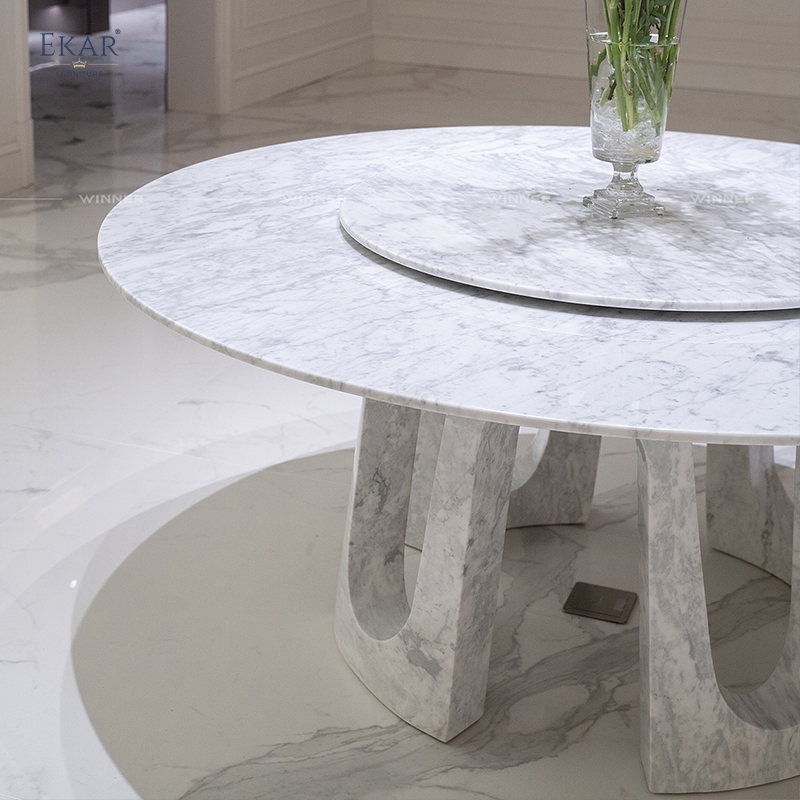 Modern Round Marble Dining Table – Elegant Design with Marble Base