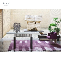 EKAR Modern Walnut & Marble Console Table D-GTGT-08