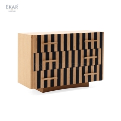 Modern Asymmetrical Stripe Hallway Cabinet – Unique Design with Ample Storage