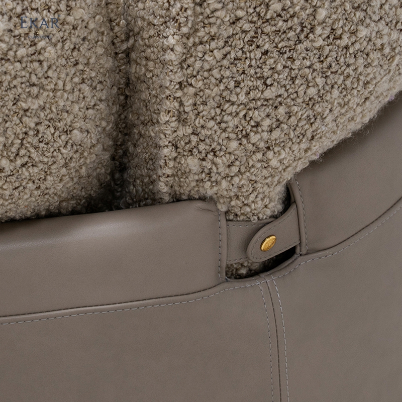 Luxury Fabric & Genuine Leather Sofa with Solid Wood Legs & Metal Fittings – Elevate Your Living Room Aesthetic