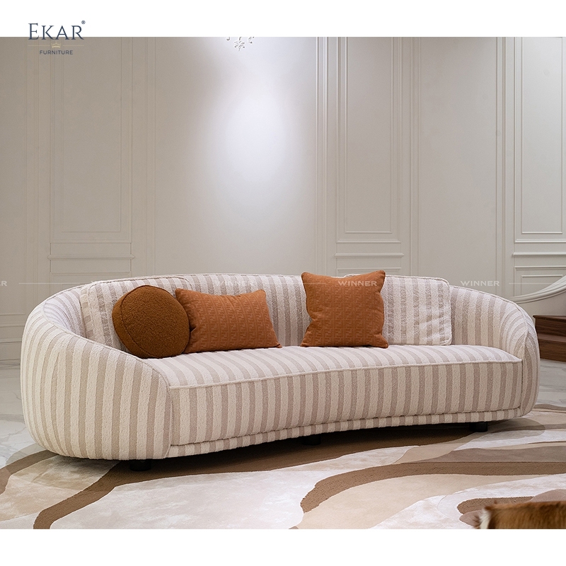 Chic Fabric Sofa, Solid Wood Legs & Sponge-for Villa/Hotel Luxury Touch FD202SF