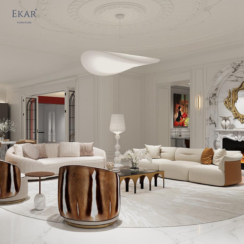 Luxury Fabric & Genuine Leather Sofa with Solid Wood Legs & Metal Fittings – Elevate Your Living Room Aesthetic