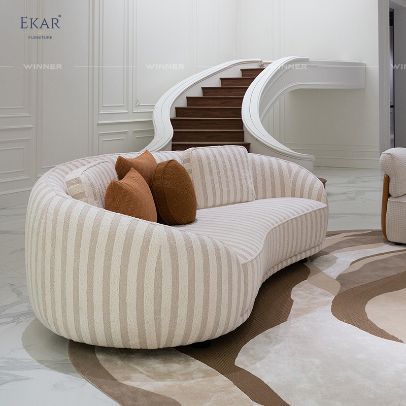 Chic Fabric Sofa, Solid Wood Legs & Sponge-for Villa/Hotel Luxury Touch FD202SF