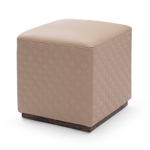 Grid Embroidery Room Cotton Drum Stool