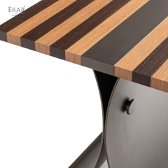 EKAR Modern Side Table with Stainless Steel Base