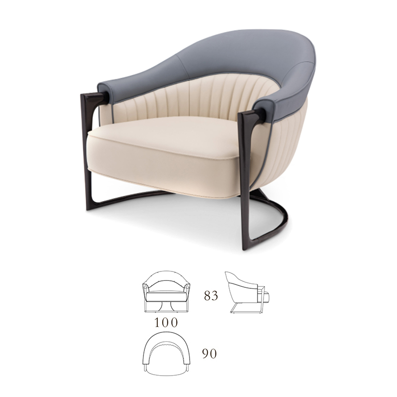 Comfortable soft lounge chair with armrests