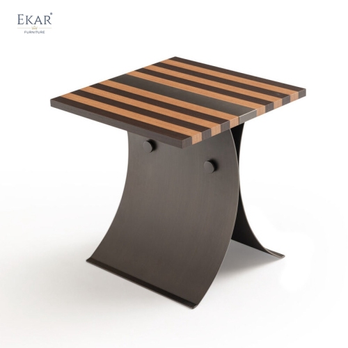 EKAR Modern Side Table with Stainless Steel Base