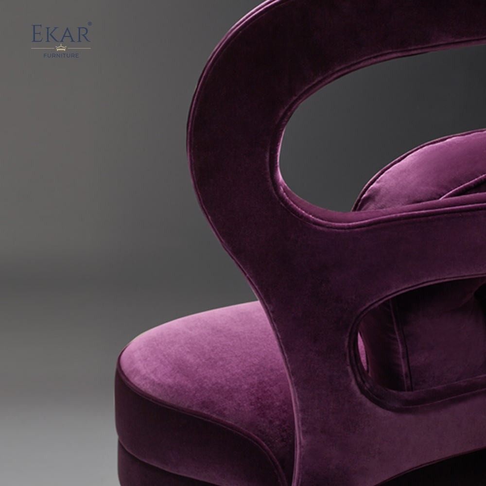 Ekar furniture hollowed-out backrest leisure chair with ergonomic support