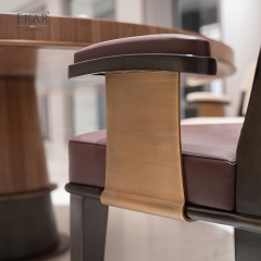 Classic Leather & Wood Dining Chair with Metal Frame and Timeless Design
