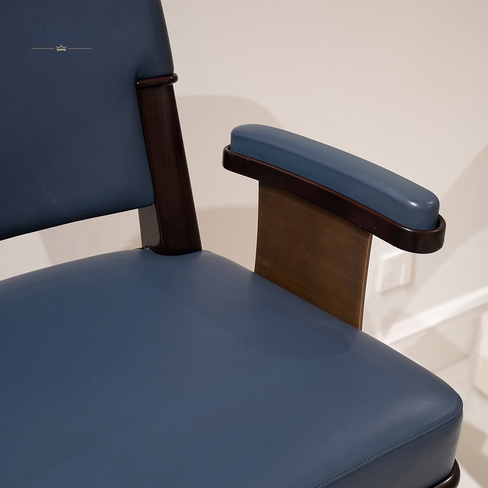 Classic Leather & Wood Dining Chair with Metal Frame and Timeless Design