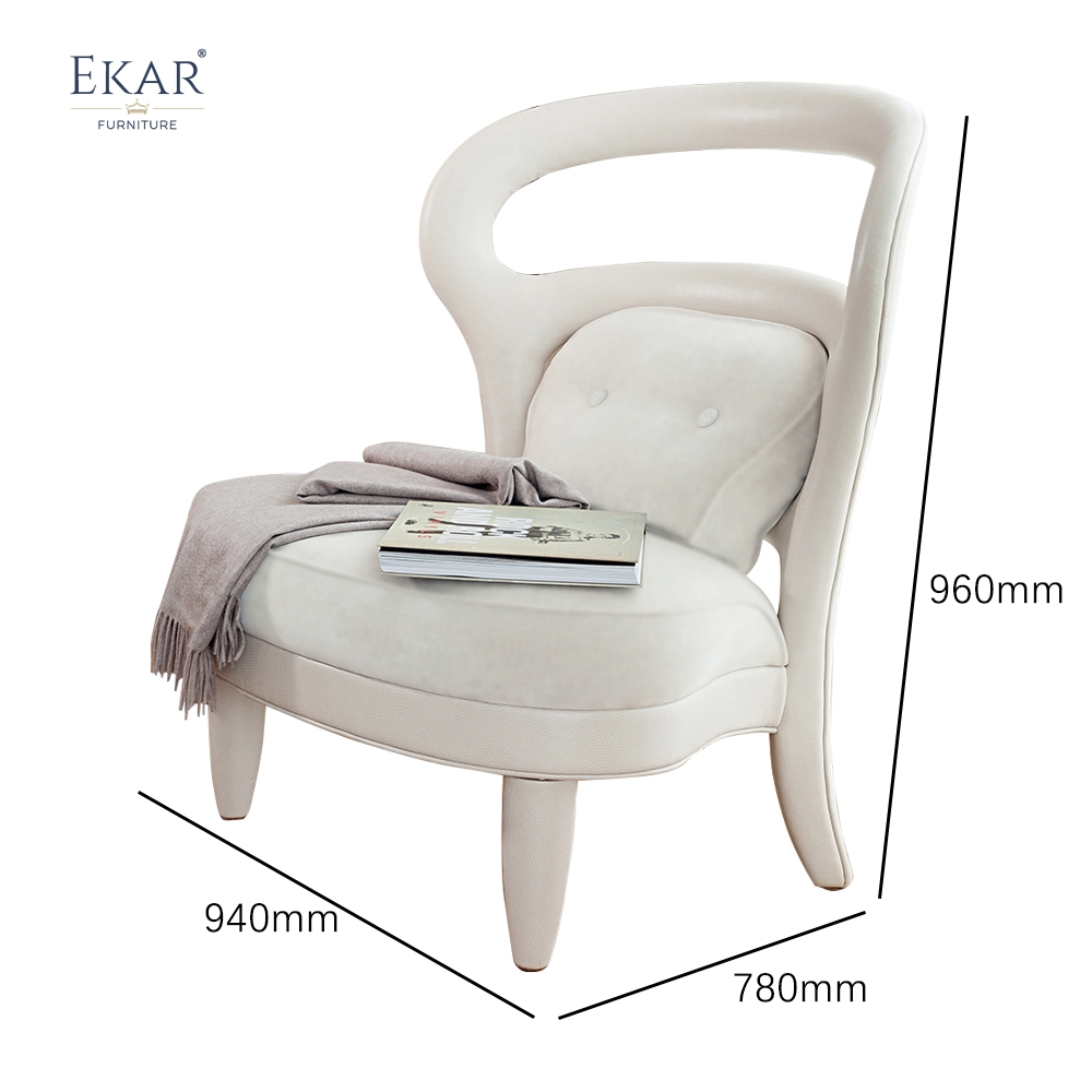 Ekar furniture hollowed-out backrest leisure chair with ergonomic support