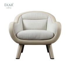 Luxurious modern velvet upholstered chair with gold veneer legs