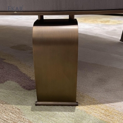 EKAR FURNITURE's Modern Wood Inlay Coffee Table with Steel Base and Modular Design