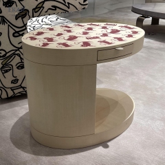 EKAR Artistic Side Table with Cat Inlay​