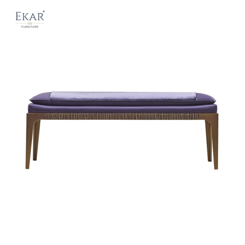 EKAR Montagu-Inspired Leather &amp; Metal Bench​