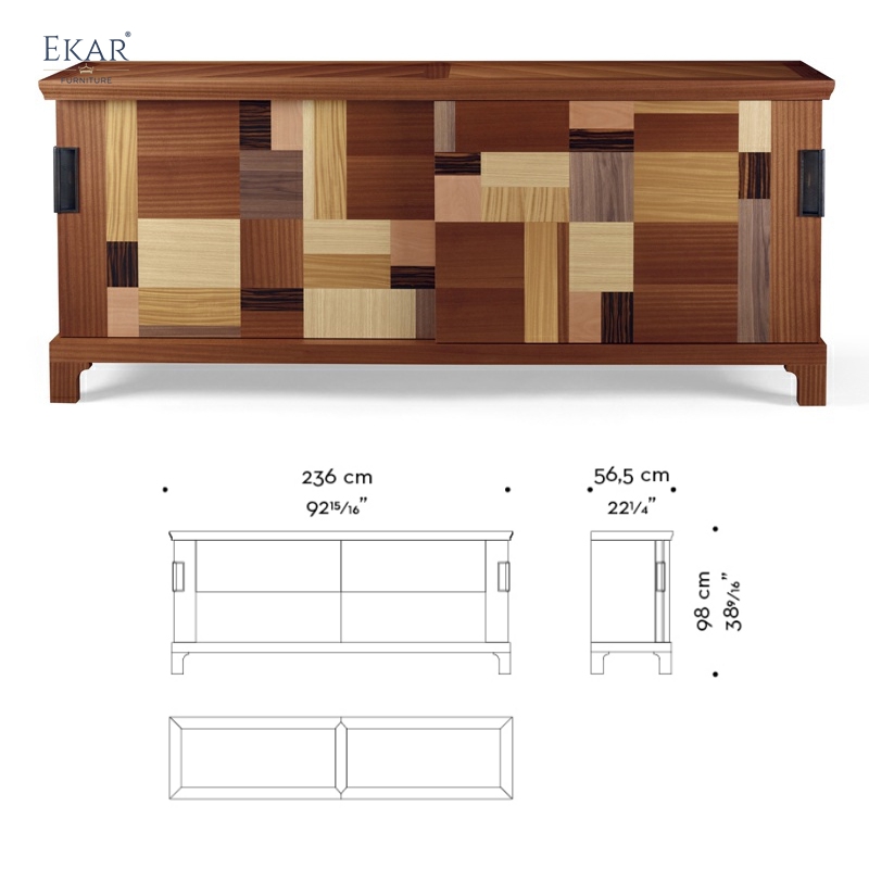 EKAR Oolong-Inspired Patchwork Chest modern Cabinets