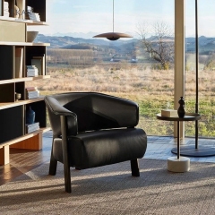 EKAR Wingback-Inspired Solid Wood Lounge Chair