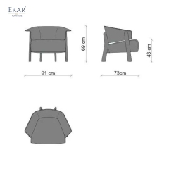 EKAR Wingback-Inspired Solid Wood Lounge Chair