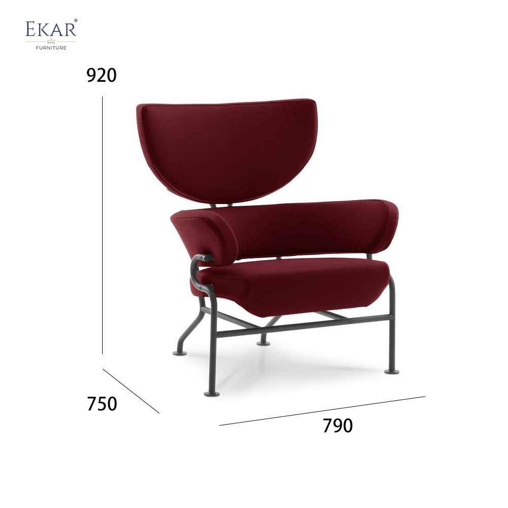 EKAR Classic Three-Petal Stainless Steel Lounge Chair