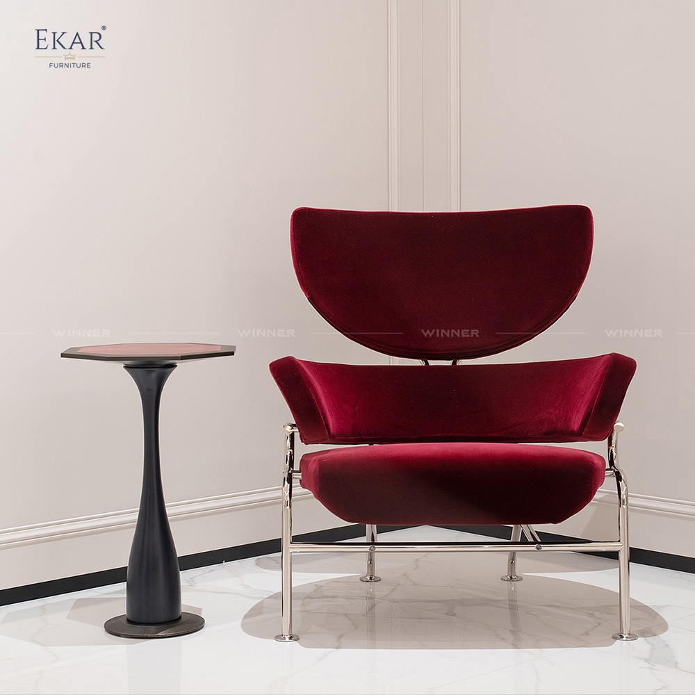 EKAR Classic Three-Petal Stainless Steel Lounge Chair