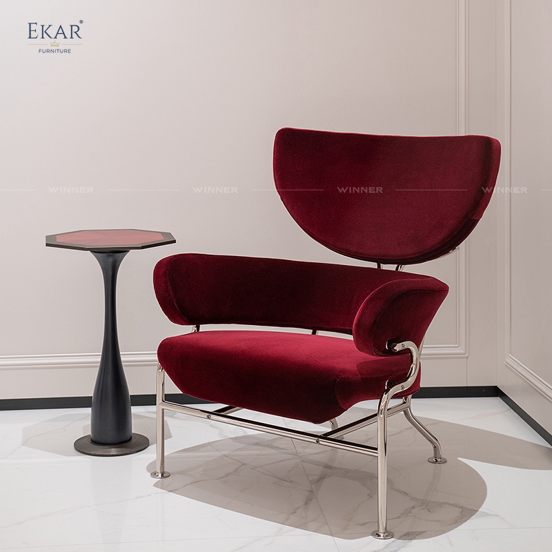 EKAR Classic Three-Petal Stainless Steel Lounge Chair