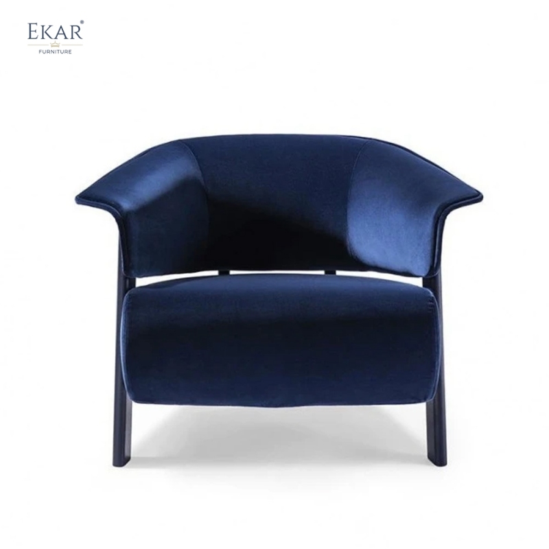 EKAR Wingback-Inspired Solid Wood Lounge Chair