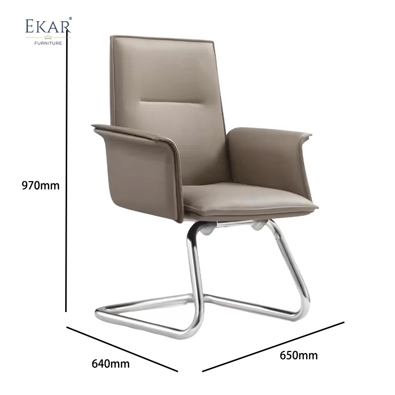 Modern Leather & Steel Office Chair with Ergonomic Adjustments