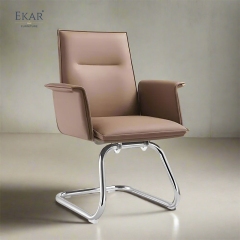 Modern Leather & Steel Office Chair with Ergonomic Adjustments