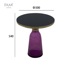 Modern Brass-Top Accent Table with Glass Base