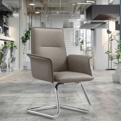 Modern Leather & Steel Office Chair with Ergonomic Adjustments