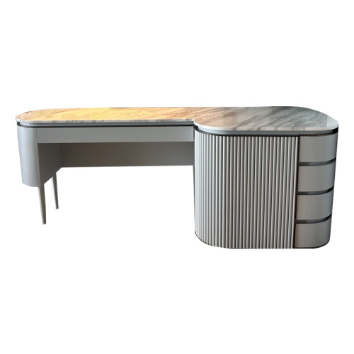 Modern Plywood &amp; Marble Mini Bar with Solid Wood Base