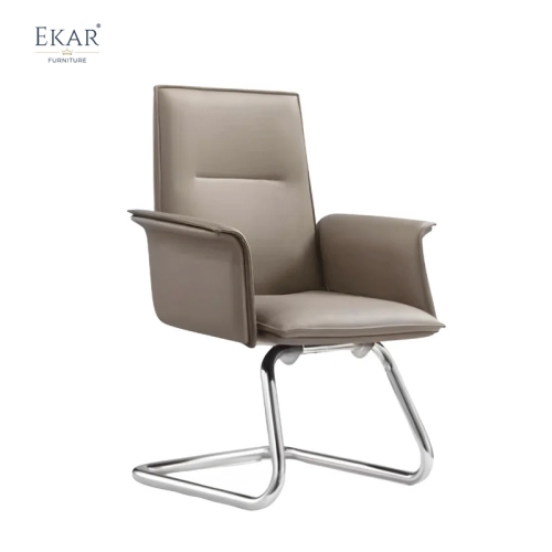 Modern Leather &amp; Steel Office Chair with Ergonomic Adjustments