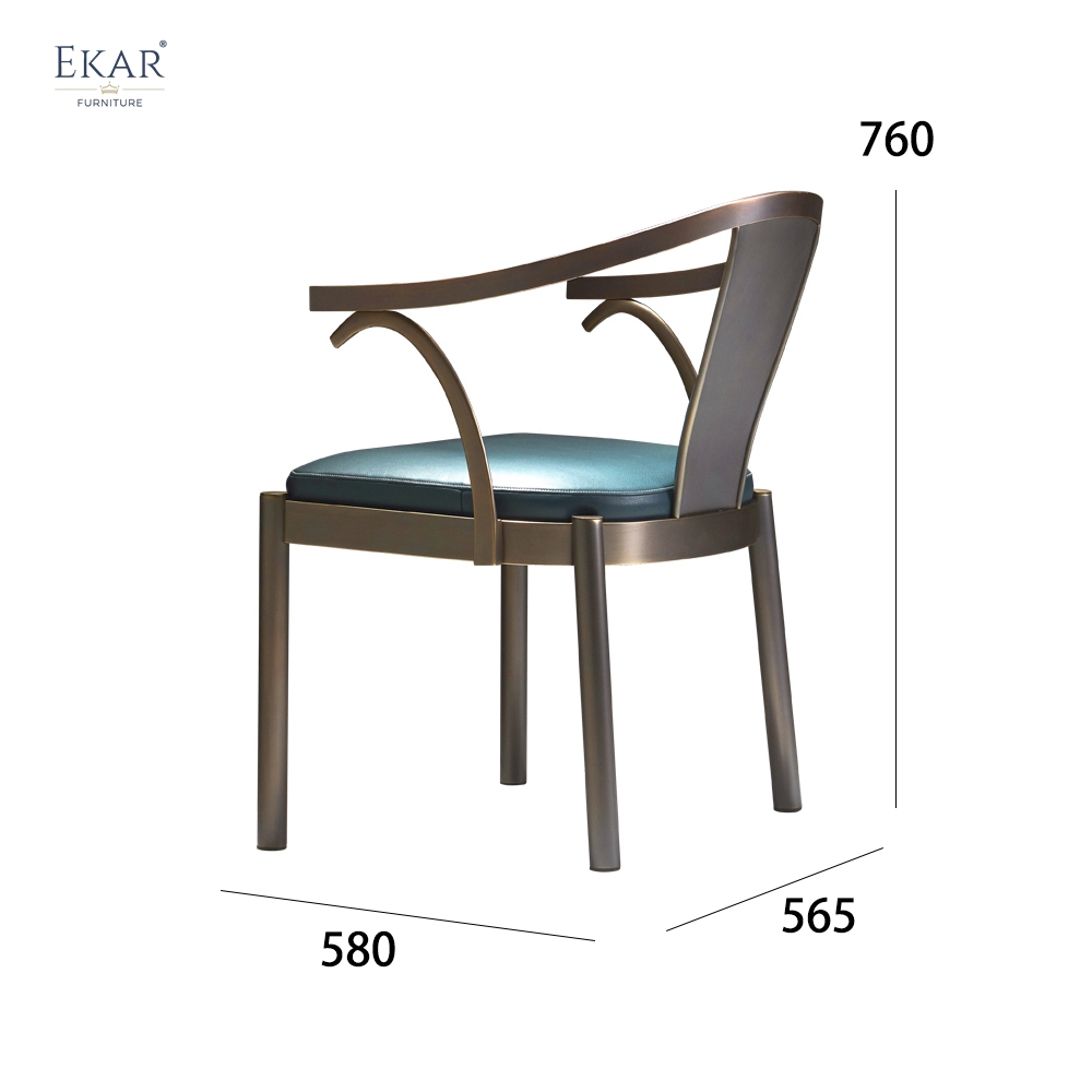 Modern Leather Dining Chair with Steel Frame