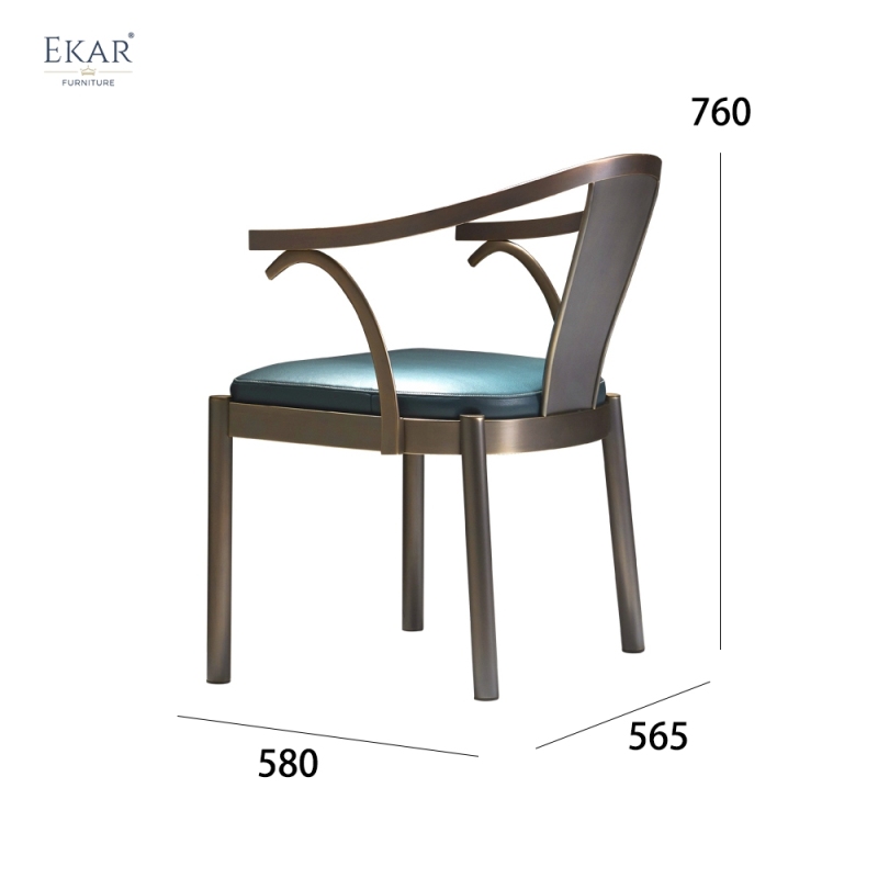 Modern Leather Dining Chair with Steel Frame