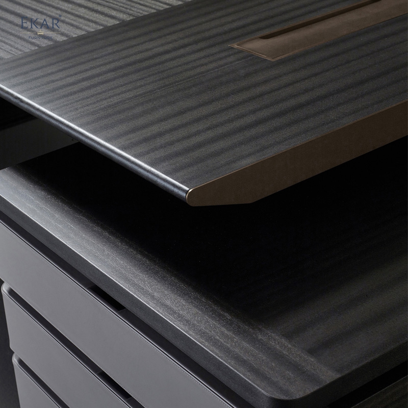 New Design Leather & Wood Executive Desk with Metal Base
