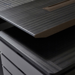 New Design Leather & Wood Executive Desk with Metal Base