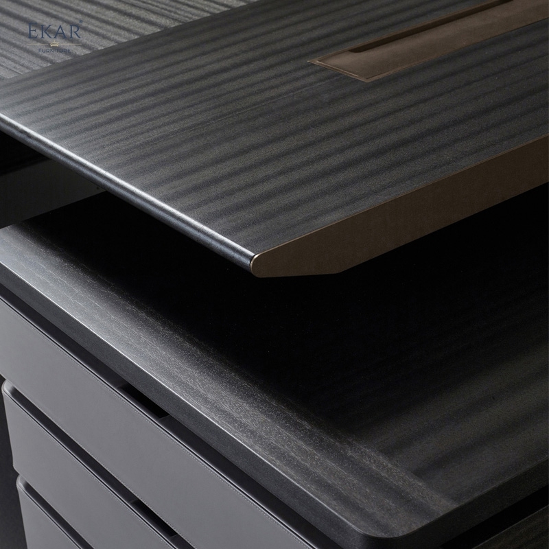 New Design Leather & Wood Executive Desk with Metal Base