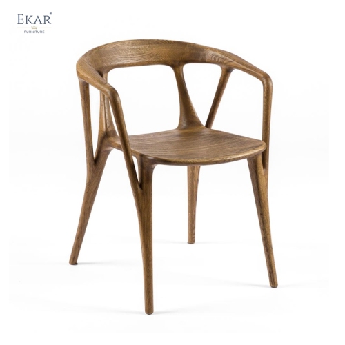 Solid Wood Dining Chair with Cutout Back